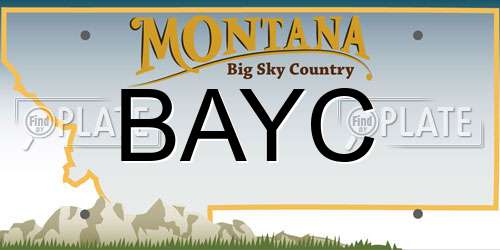 BAYC Montana License Plate