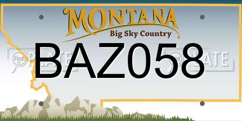 BAZ058 Montana License Plate