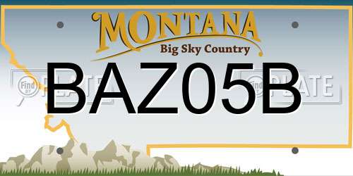 BAZ05B Montana License Plate