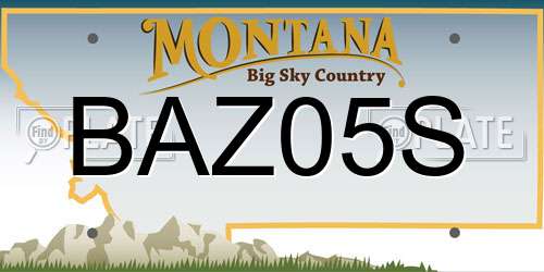 BAZ05S Montana License Plate