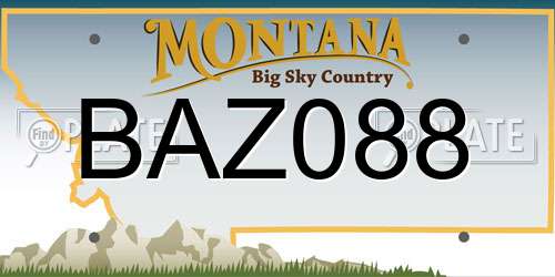 BAZ088 Montana License Plate