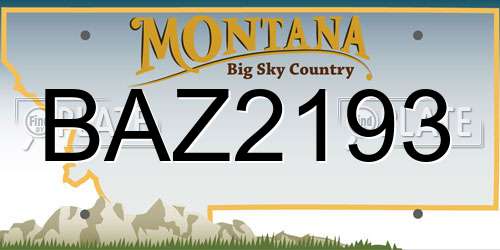 BAZ2193 Montana License Plate