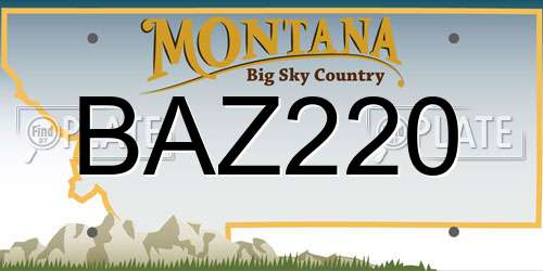 BAZ220 Montana License Plate