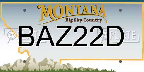 BAZ22D Montana License Plate