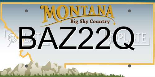 BAZ22Q Montana License Plate