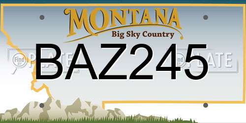 BAZ245 Montana License Plate