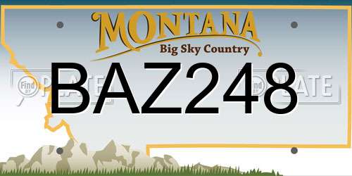 BAZ248 Montana License Plate