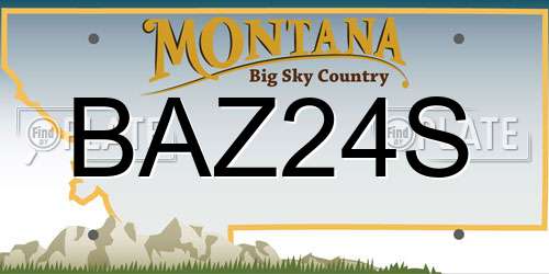 BAZ24S Montana License Plate