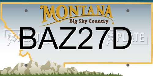 BAZ27D Montana License Plate