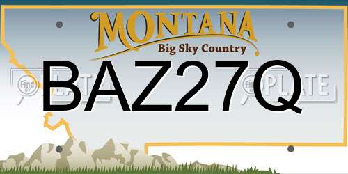 BAZ27Q Montana License Plate
