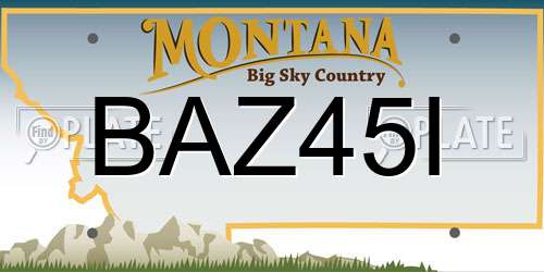 BAZ45I Montana License Plate