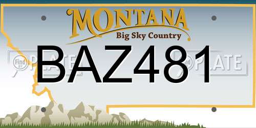 BAZ481 Montana License Plate