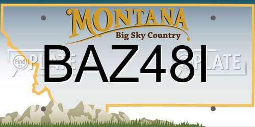 BAZ48I Montana License Plate