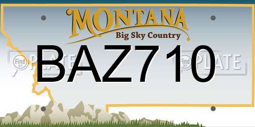 BAZ710 Montana License Plate