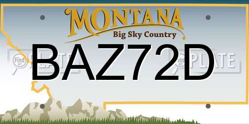 BAZ72D Montana License Plate