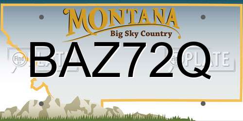 BAZ72Q Montana License Plate
