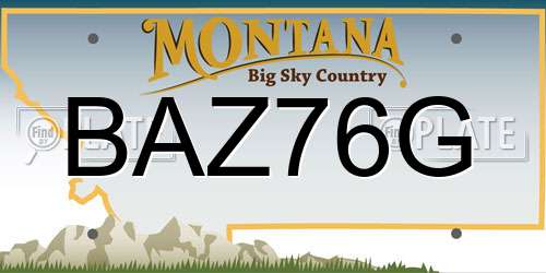 BAZ76G Montana License Plate