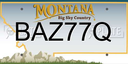 BAZ77Q Montana License Plate