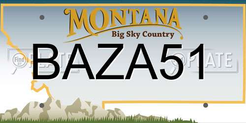 BAZA51 Montana License Plate