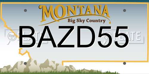 BAZD55 Montana License Plate