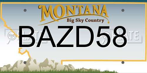 BAZD58 Montana License Plate