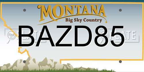 BAZD85 Montana License Plate
