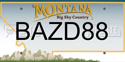 BAZD88 Montana License Plate