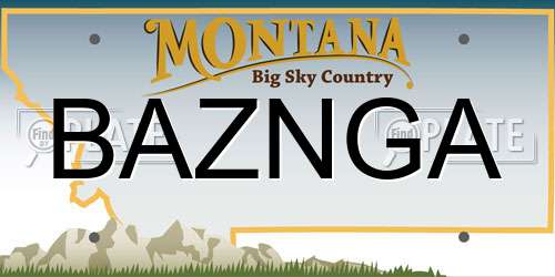 BAZNGA Montana License Plate