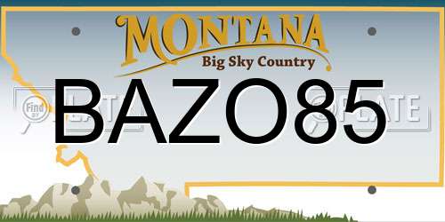 BAZO85 Montana License Plate