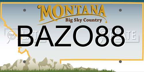 BAZO88 Montana License Plate