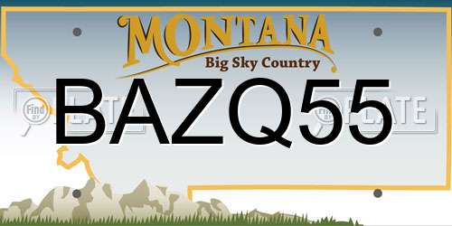 BAZQ55 Montana License Plate
