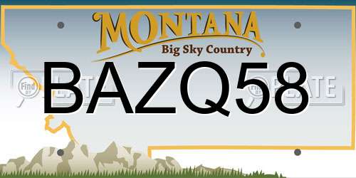 BAZQ58 Montana License Plate