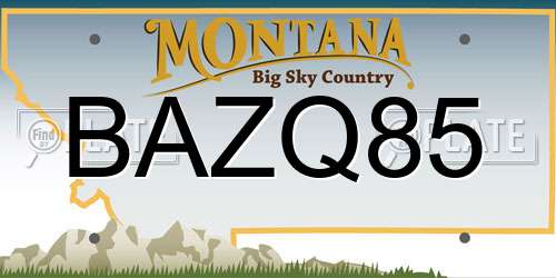 BAZQ85 Montana License Plate