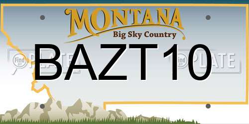 BAZT10 Montana License Plate