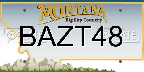 BAZT48 Montana License Plate
