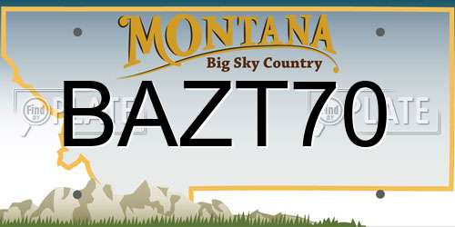 BAZT70 Montana License Plate