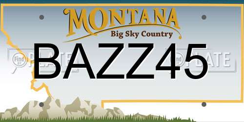 BAZZ45 Montana License Plate