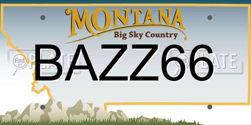 BAZZ66 Montana License Plate