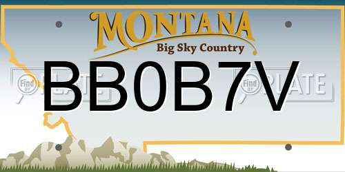 BB0B7V Montana License Plate