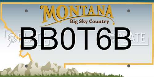 BB0T6B Montana License Plate