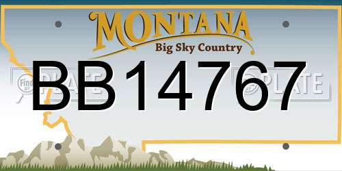 BB14767 Montana License Plate