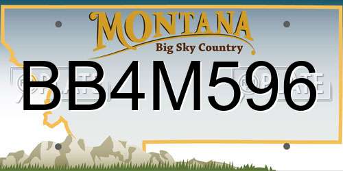 BB4M596 Montana License Plate
