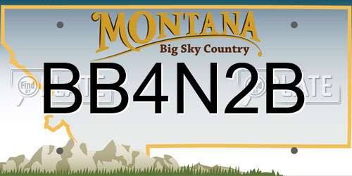BB4N2B Montana License Plate