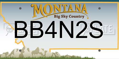 BB4N2S Montana License Plate