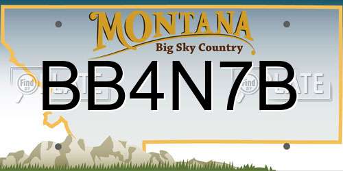 BB4N7B Montana License Plate