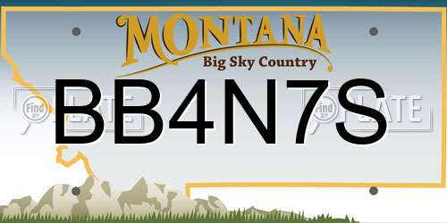 BB4N7S Montana License Plate