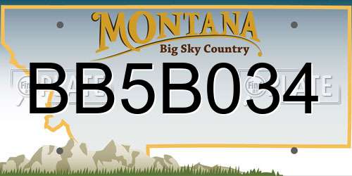 BB5B034 Montana License Plate