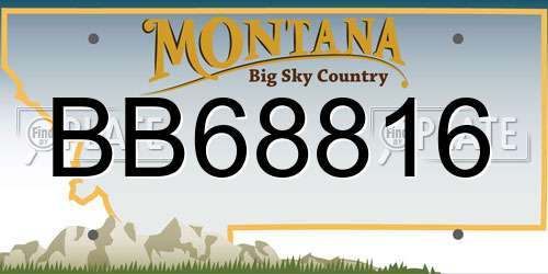 BB68816 Montana License Plate