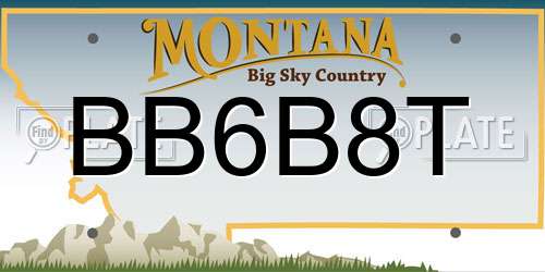 BB6B8T Montana License Plate