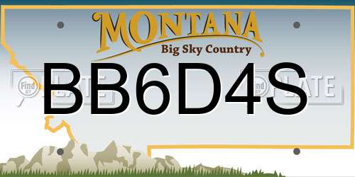 BB6D4S Montana License Plate